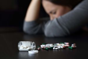woman taking drugs for anxiety